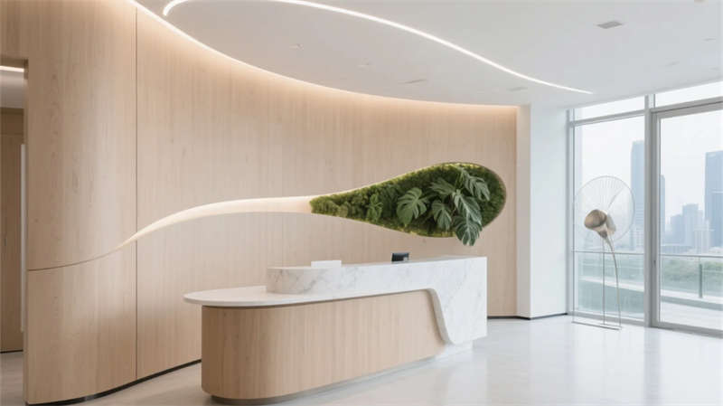 綠意簡約共生，4000平宿州辦公室裝修設計效果圖