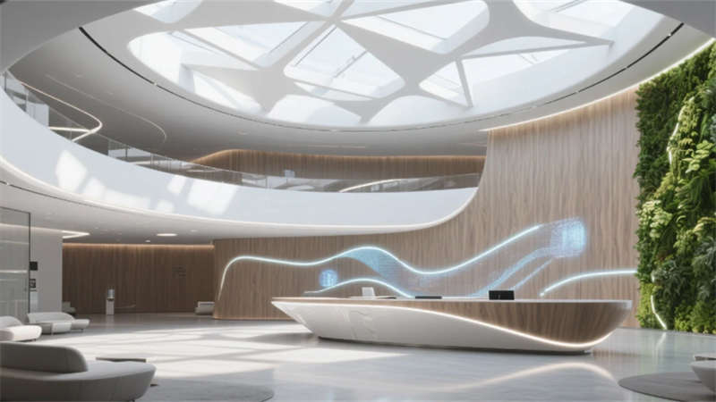 未來生態主義神經中樞，合肥科技公司辦公樓裝修設計效果圖